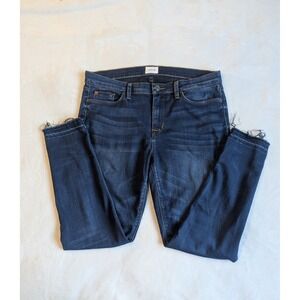 Hudson Krista Mid-Rise Super Skinny‎ Ankle Frayed Hem Dark Wash Jeans Size 32